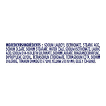 Soap ingredients list printed on a white label