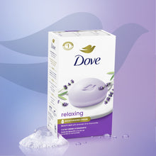 Dove relaxing lavender beauty bar soap box with lavender flower details