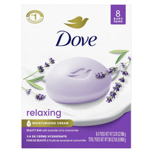 Lavender beauty bar soap with chamomile, Dove 8-pack box front