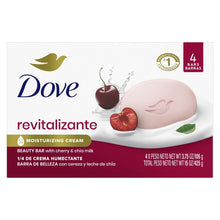 Moisturizing cream beauty bar soap box with pink bar and cherry accents, 4 bars