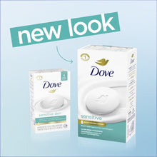 Dove sensitive beauty bar soap cartons and bars, white soap bar with dove emblem