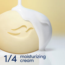Creamy shea butter soap bar, molded dove shape on foamy surface