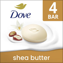 Shea butter moisturizing soap bar with vanilla scent, shown as 4-bar pack