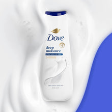 Dove deep moisture body wash bottle with blue cap, 24hr lotion-soft skin