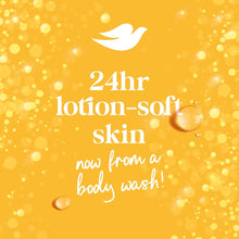 Body wash benefit graphic: 24hr lotion-soft skin