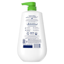 Body wash bottle back panel with product information