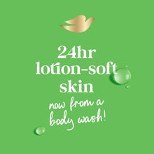 24 hr lotion-soft skin body wash label with green accents