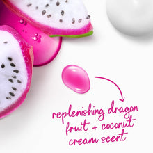 Dove replenishment body wash with dragon fruit and coconut cream scent graphics