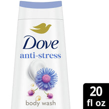 Dove anti-stress body wash bottle, blue chamomile and oat milk, 20 fl oz