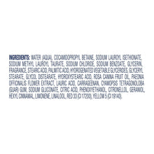 Dove body wash ingredients list on white label