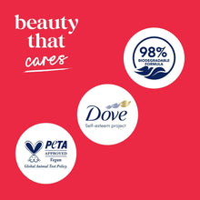 Packaging claim badges: 98% biodegradable, Self-esteem Project, PETA vegan
