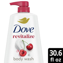 Dove revitalize body wash bottle front with red pump; 30.6 fl oz