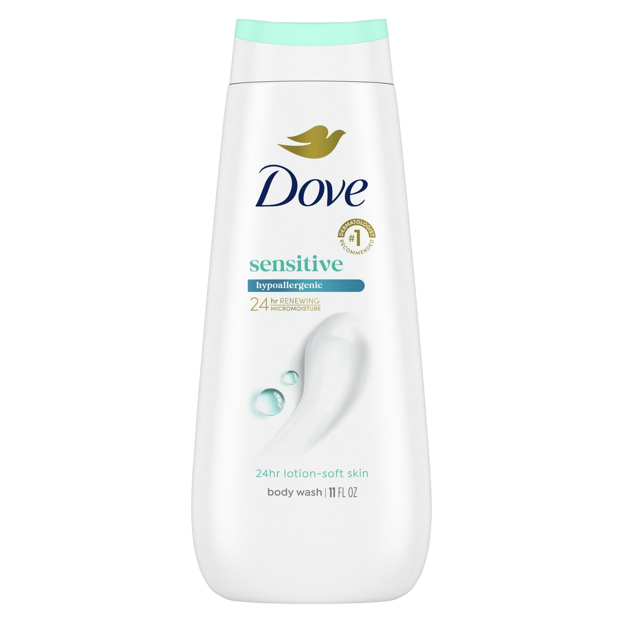 Dove Body Wash for Women Moisturizing Sensitive Skin Gentle Hypoallergenic All Skin, 11 oz