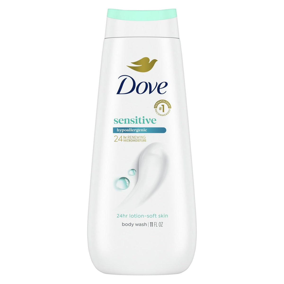 Dove Body Wash for Women Moisturizing Sensitive Skin Gentle Hypoallergenic All Skin, 11 oz
