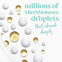 Body wash micro-moisture droplets graphic with soft foam circles
