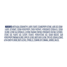 Dove body wash ingredients list panel