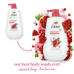 Dove Body Wash for Women Rejuvenating Pomegranate & Hibiscus All Skin, 30.6 oz with Pump