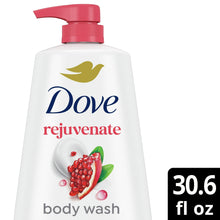 Dove body wash bottle, pink pump, pomegranate hibiscus label, 30.6 fl oz