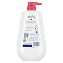 Dove body wash bottle back label with pink pump