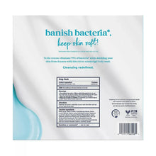Body wash bottle back label with cleansing directions and ingredient facts panel