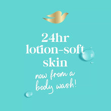 Body wash 24hr lotion-soft skin graphic with dove icon