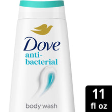 Dove antibacterial body wash bottle front with “11 fl oz” size label