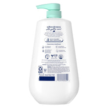 Body wash bottle back view with mint pump, ingredient and label panel