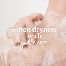 Body wash lather on hands with soft foam bubbles