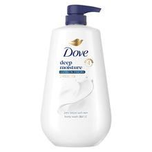 Dove deep moisture body wash with pump, white bottle front view