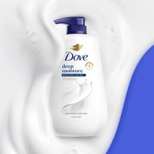 Dove deep moisture body wash with pump, white bottle with cream splash effect