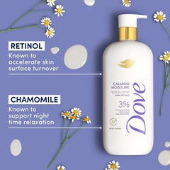 Dove Calming Moisture Body Wash for Women 3% Renewing Serum with Retinol & Chamomile, 18.5 oz