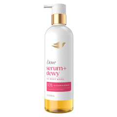Dove Coconut & Geranium Oil Body Wash for Women Serum + Dewy for Hydrated & Repaired Skin, 15.3 fl oz