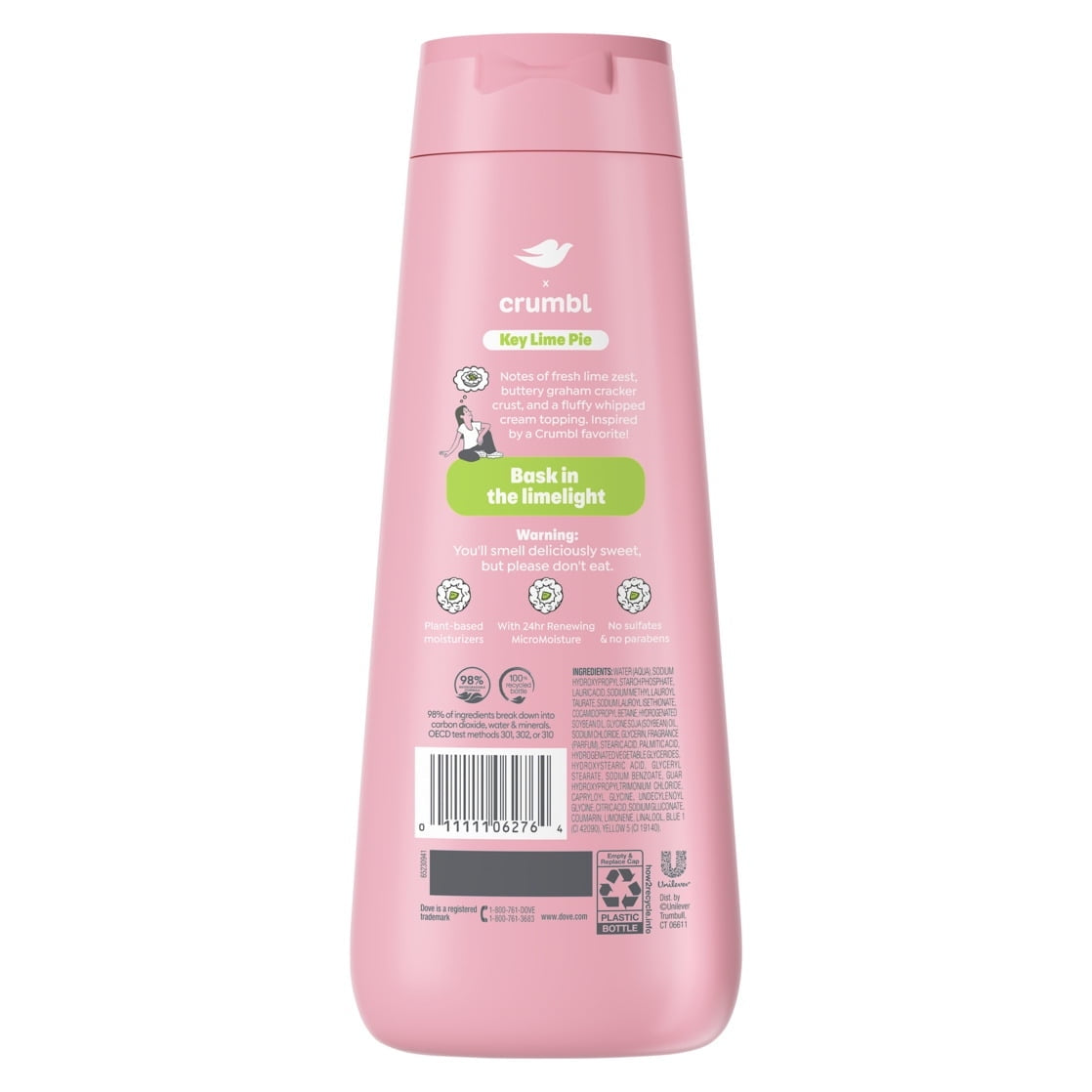 Dove Crumbl Limited Edition Body Wash Key Lime Pie, 20 fl oz