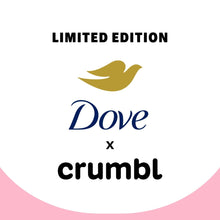Limited edition Dove x crumbl logo on bottle front label