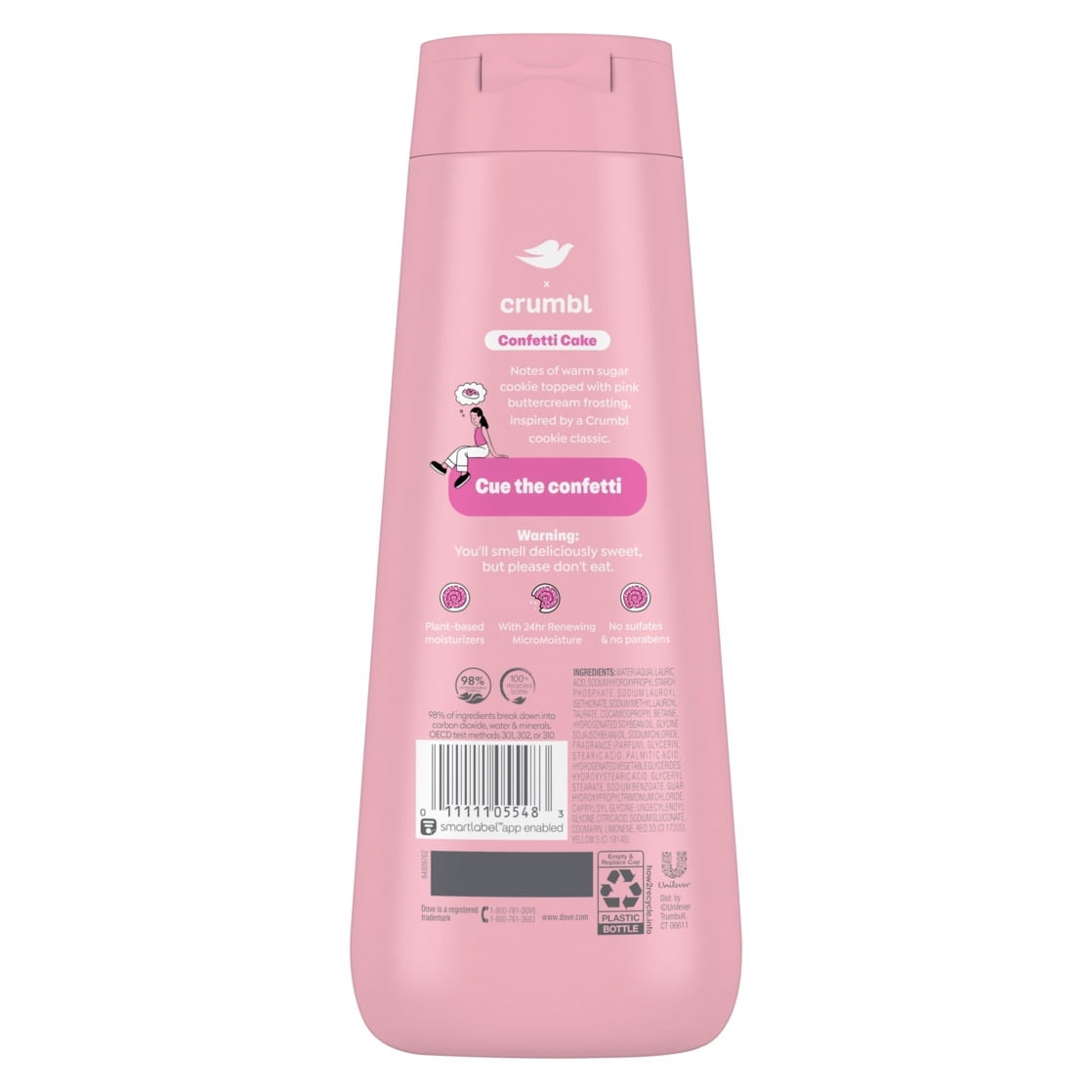 Dove Crumbl Limited Edtion Body Wash Confetti Cake, 20 fl oz