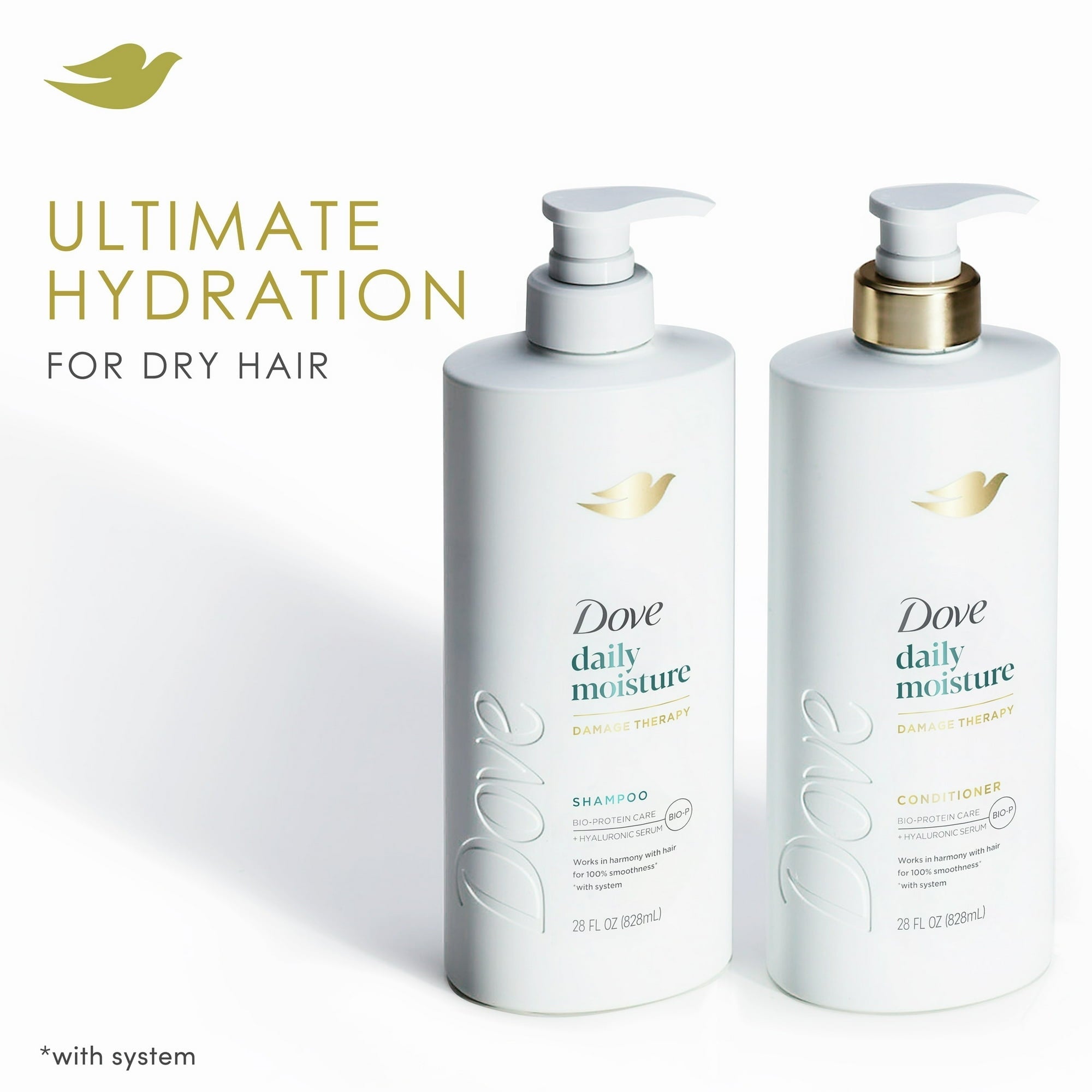Dove Daily Moisture Conditioner for Smoothness, with Hyaluronic Acid, 28 fl oz