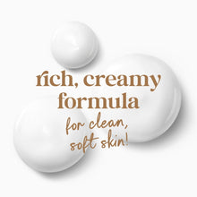 Body wash rich, creamy formula with smooth white gel swirls