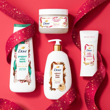 Dove holiday treats body care set with multiple bottles, including body scrub and lotion