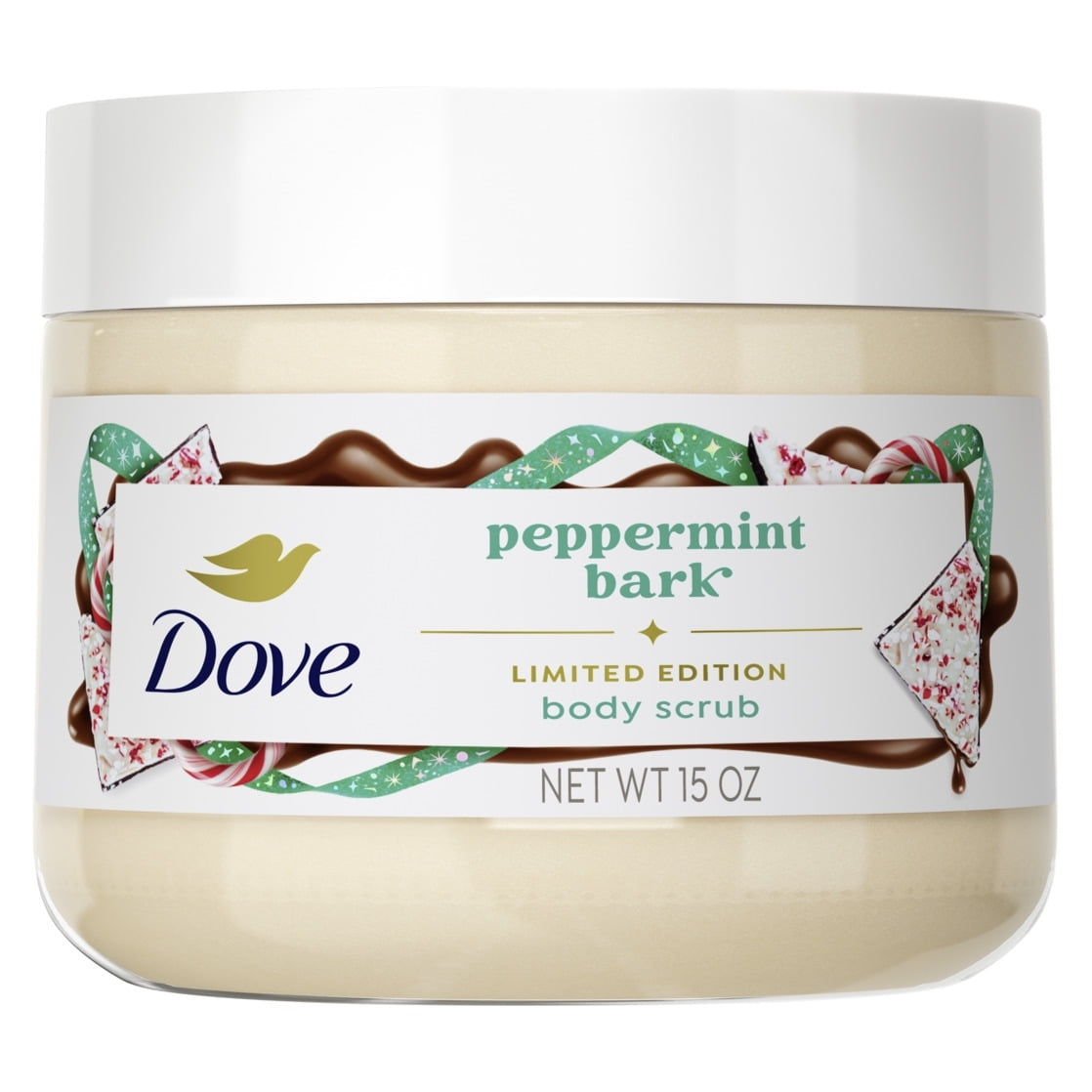 Dove Limited Edition Holiday Treats Body Scrub Peppermint Bark, 15 oz