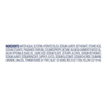 Body scrub ingredients list on product label