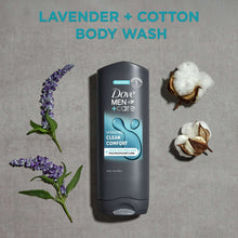 Dove Men+Care Clean Comfort body & face wash bottle, gray