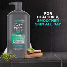 Dove Men+Care 3-in-1 Revive body and face wash bottle with pump