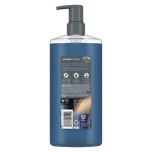 Dove Men+Care body wash bottle back with barcode and ingredient info