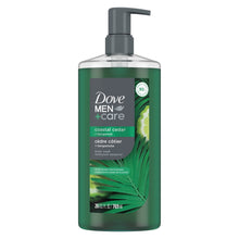 Dove Men+Care coastal cedar body wash bottle with pump, 26 fl oz