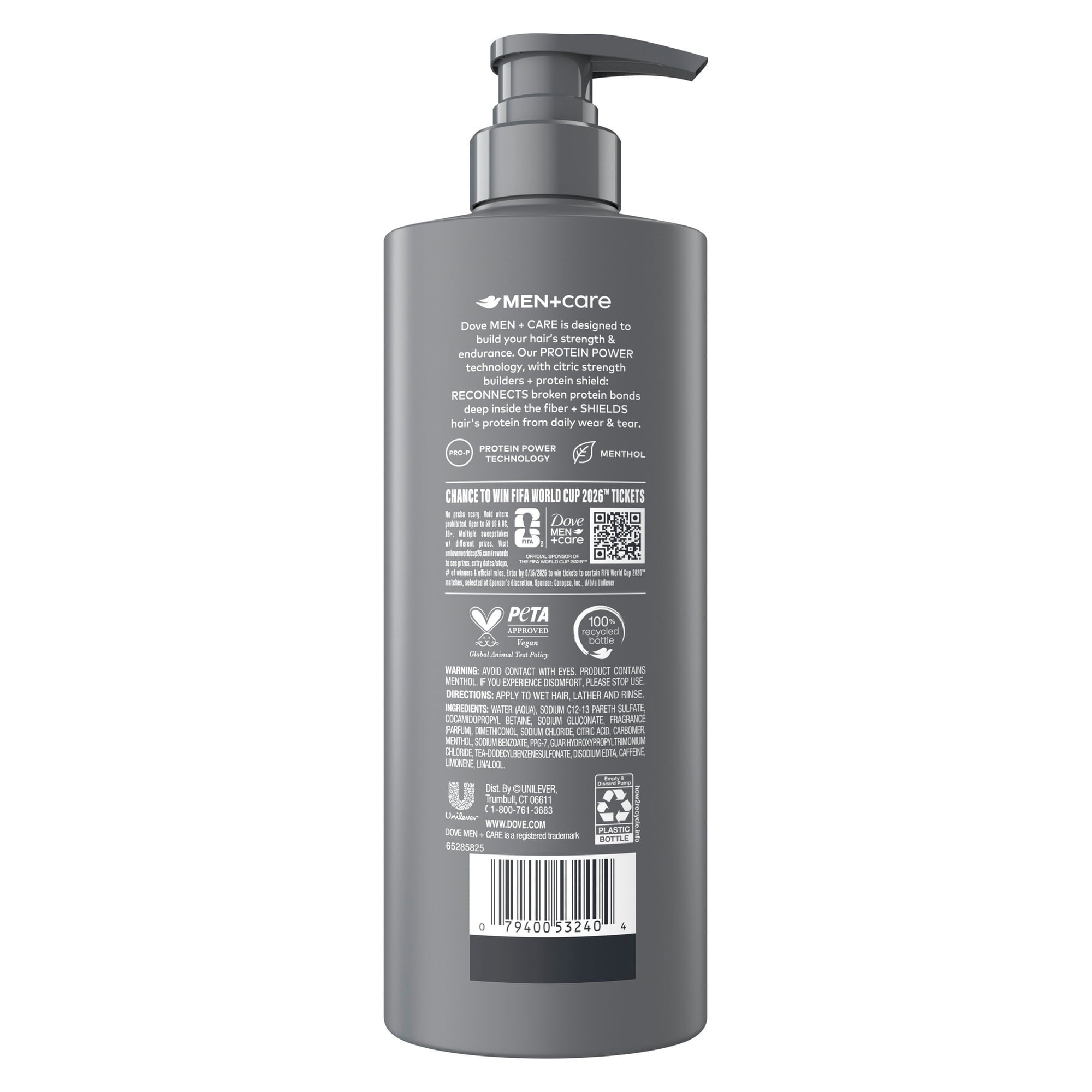 Dove Men+Care Hair Care To Refresh & Strengthen Hair Fresh Victory With A Chance To Win Fifa World Cup 2026 ™ Tickets, 18 fl oz (PACK OF 4 )
