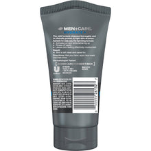 Dove Men+Care Hydrate face wash tube with barcode and usage directions
