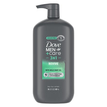 Dove Men+Care 3-in-1 Revive body, face & hair wash bottle with pump, dark gray
