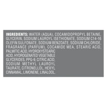 Dove Men+Care Moon Oasis ingredient list panel with long-form ingredient text