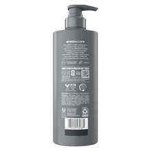 Gray 2-in-1 shampoo + conditioner bottle back with product information and barcode