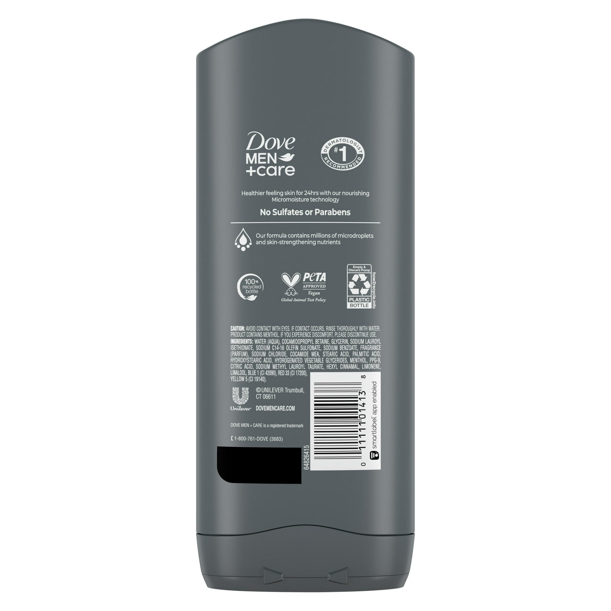 Dove Men+Care Refreshing Daily Use Face & Body Wash for Men All Skin Type, 13.5 oz
